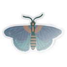 Sticker of a colorful moth on a white background