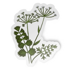 Sticker with green plant design on a white background