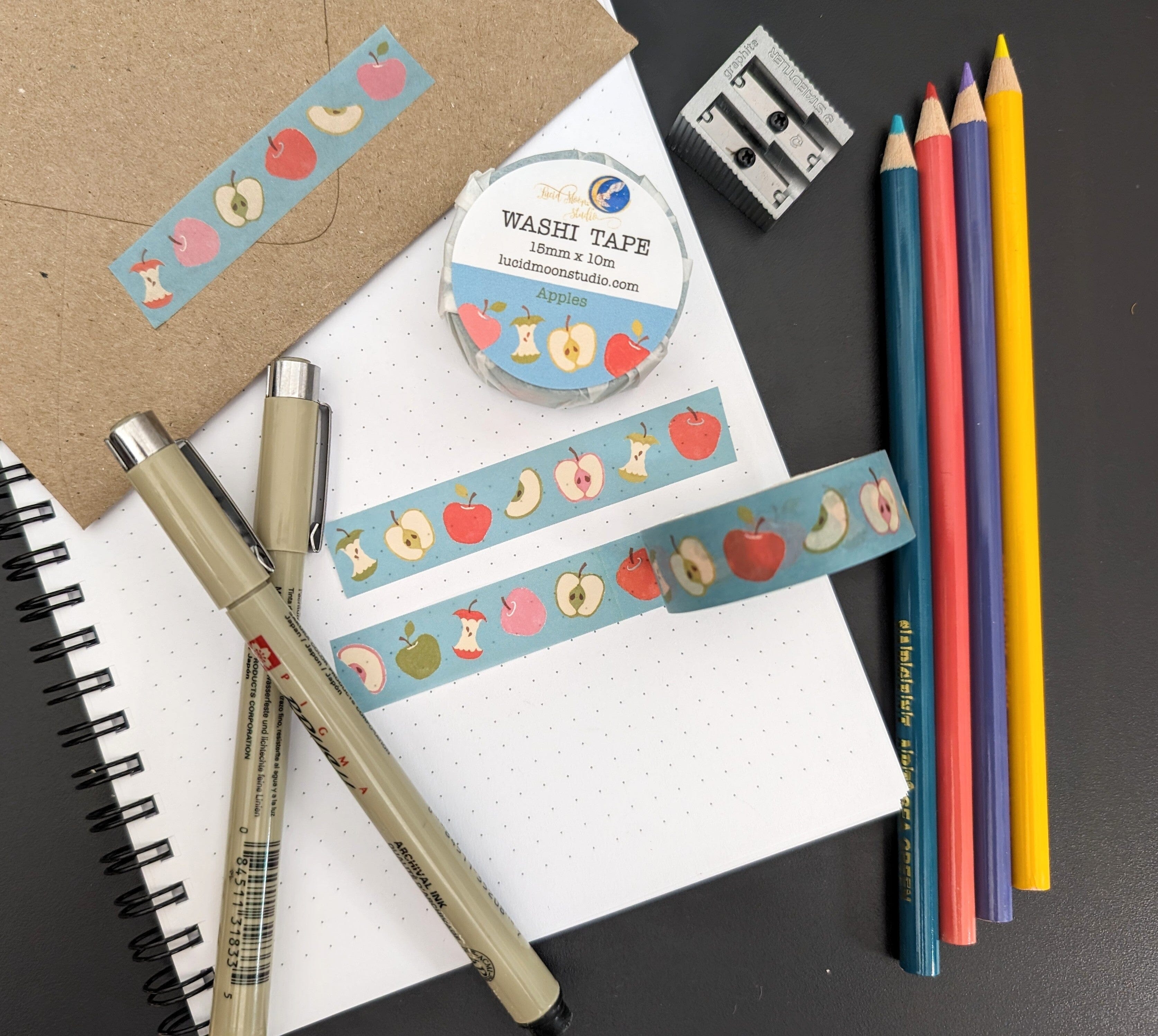 Apple Core Washi Tape washi tape Lucid Moon Studio 