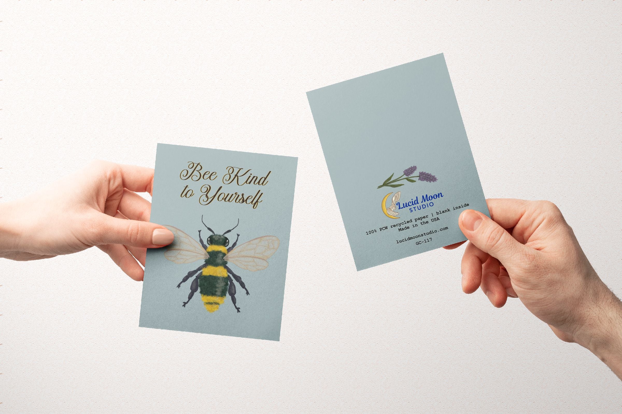 Bee Kind to Yourself Greeting Card Greeting Cards Lucid Moon Studio 