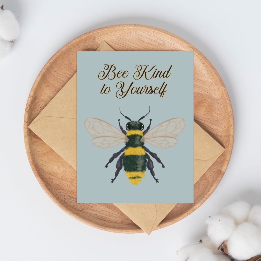 Bee Kind to Yourself Greeting Card Greeting Cards Lucid Moon Studio 