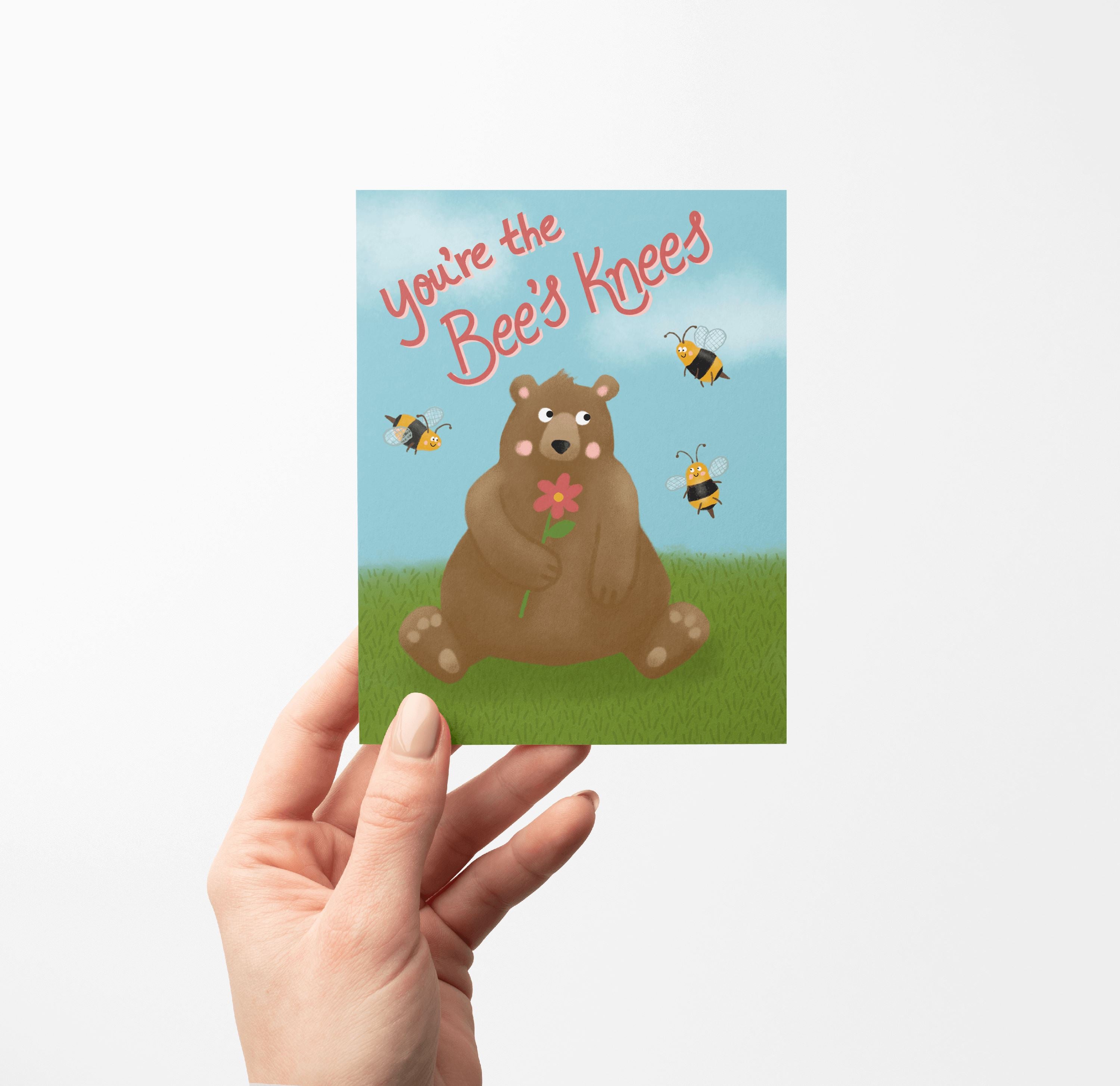 Bee's Knees Love Valentine Greeting Card Greeting Cards Lucid Moon Studio 