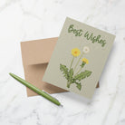 Best Wishes Dandelion Greeting Card Greeting Cards Lucid Moon Studio 