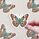 Blue and Orange Butterfly Vinyl Sticker stickers Lucid Moon Studio 