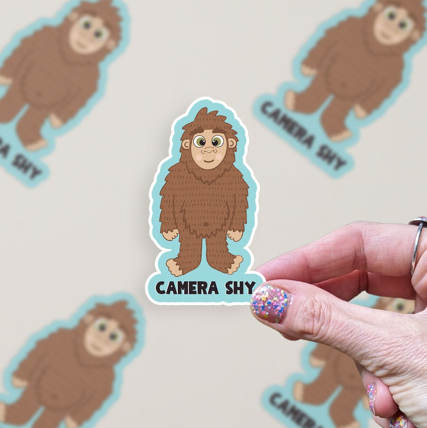 Camera Shy Big Foot Vinyl Sticker stickers Lucid Moon Studio 