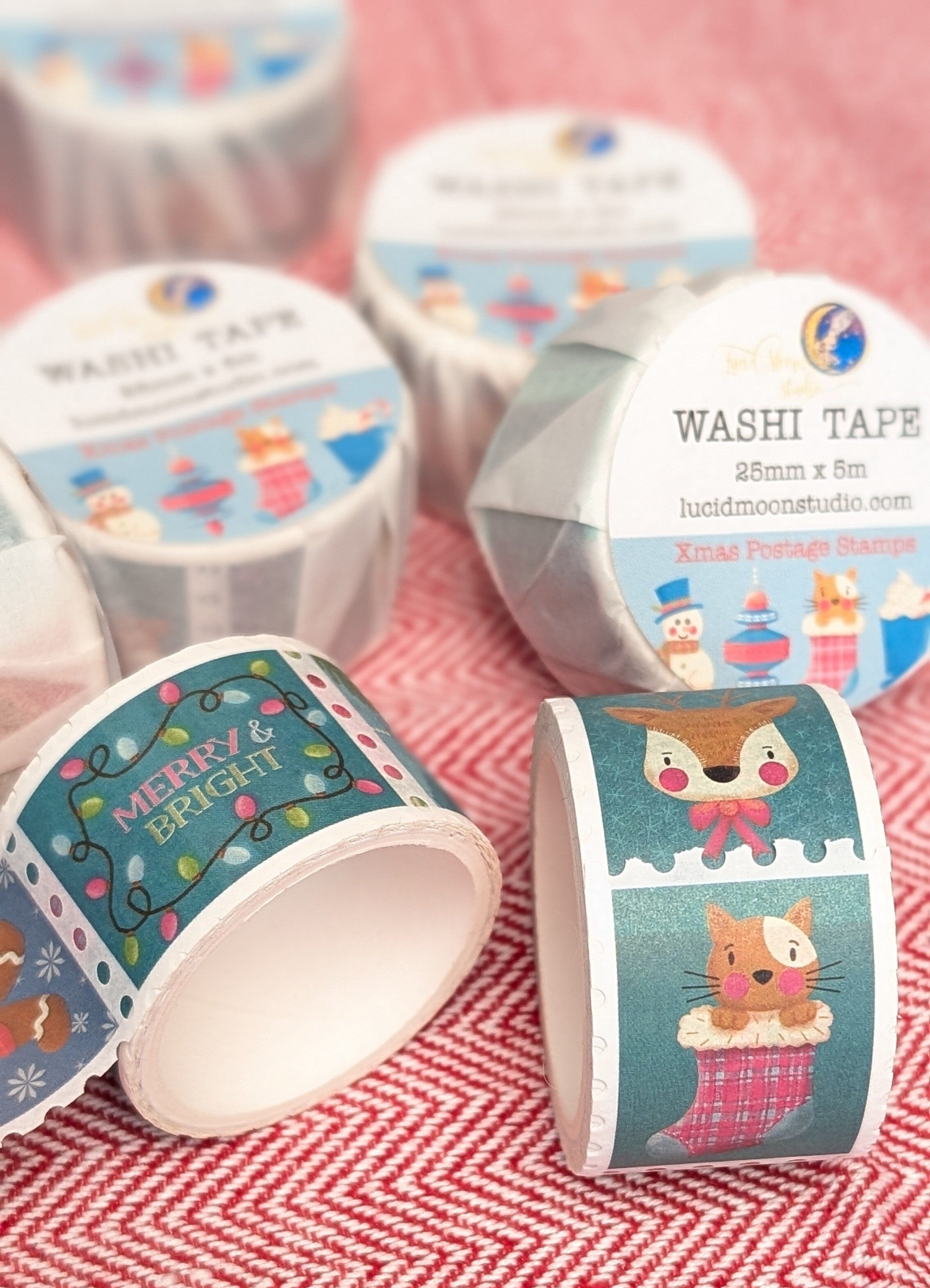 Christmas Postage Stamp Washi Tape washi tape Lucid Moon Studio 