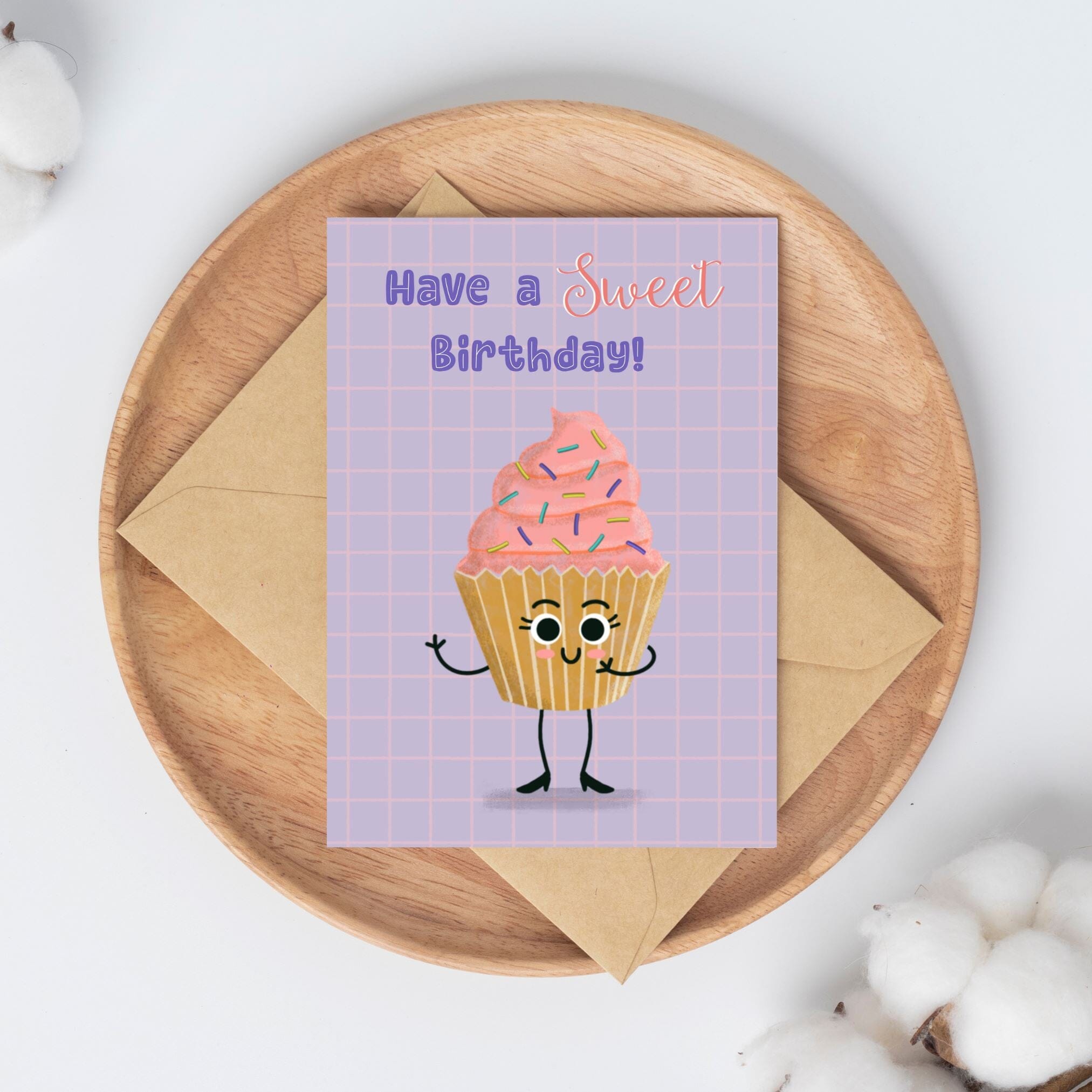 Cupcake Sweet Birthday Greeting Card Greeting Cards Lucid Moon Studio 