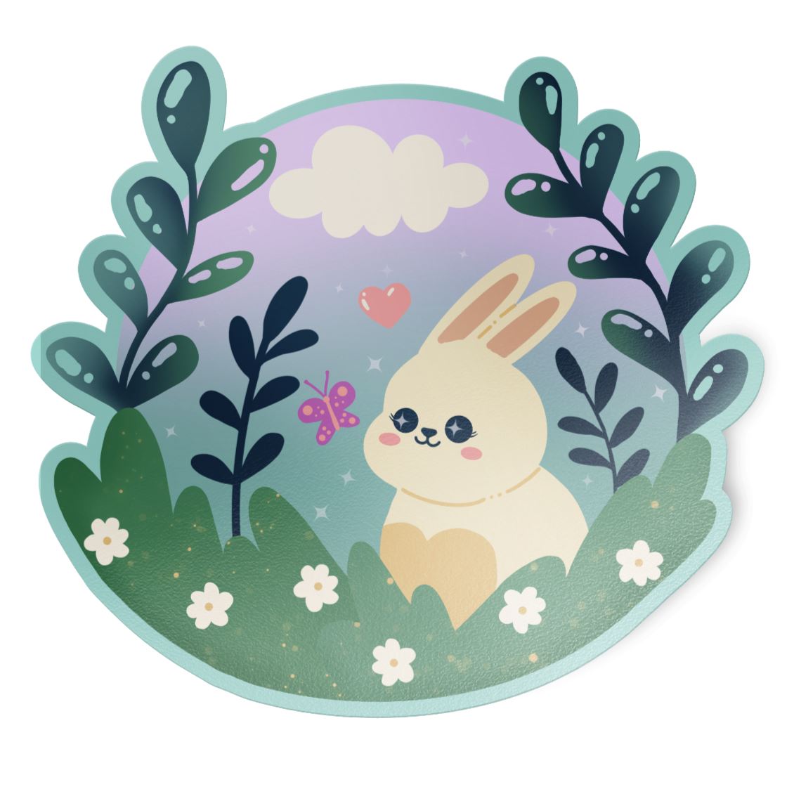 Cute Kawaii Bunny Vinyl Sticker stickers Lucid Moon Studio 