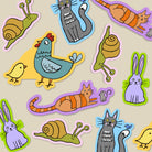 Doodle Cat & Mouse Vinyl Sticker stickers Lucid Moon Studio 