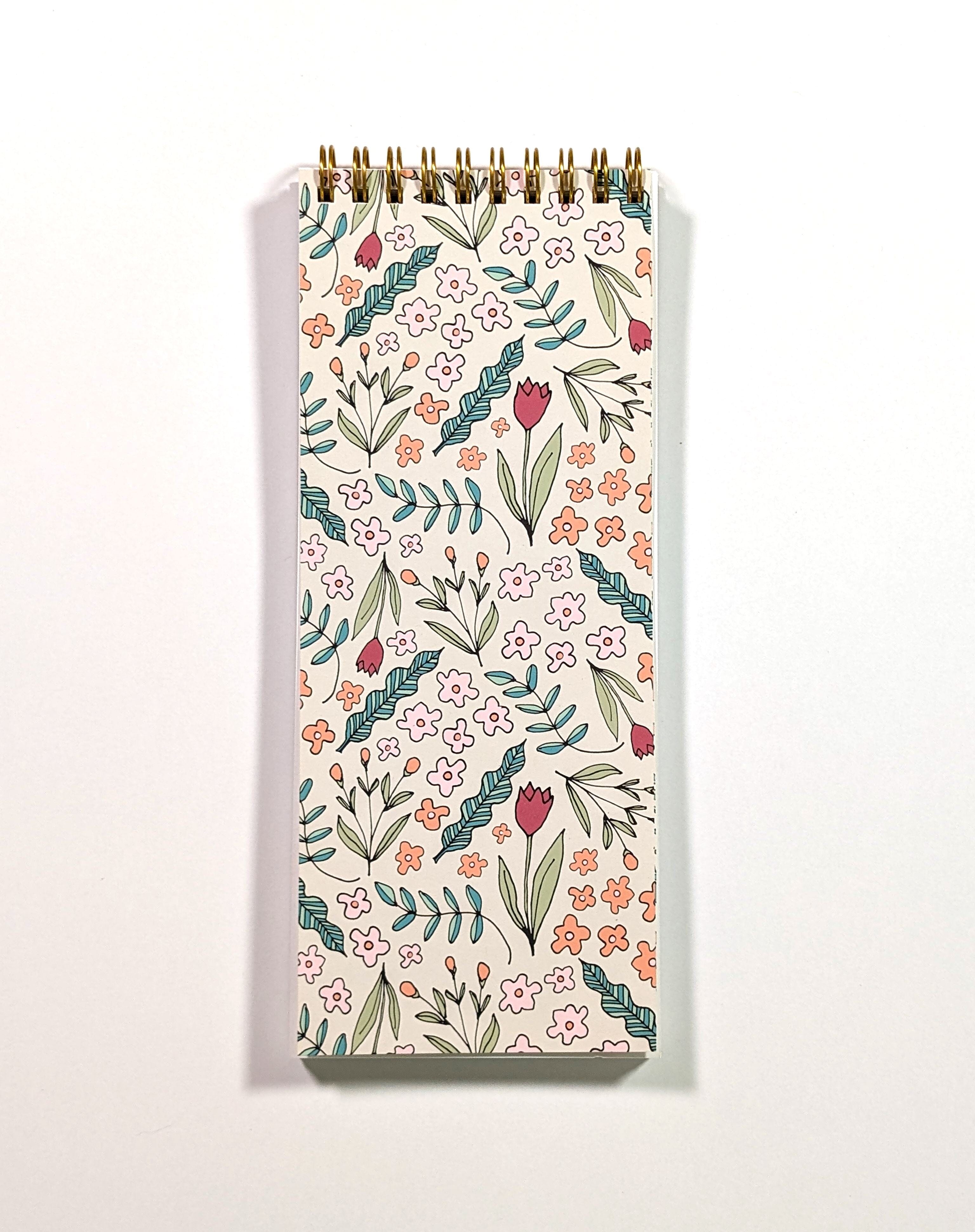 Doodle Floral Top Spiral To-Do List Notebook Notebooks Lucid Moon Studio 