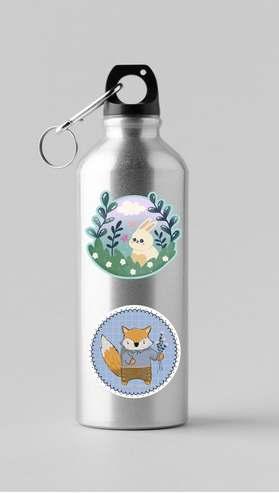 Fox with Flowers Vinyl Sticker stickers Lucid Moon Studio 