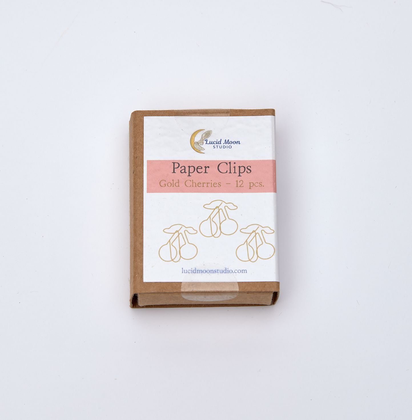 Gold Cherries Boxed Paper Clips Paper Clips Lucid Moon Studio 