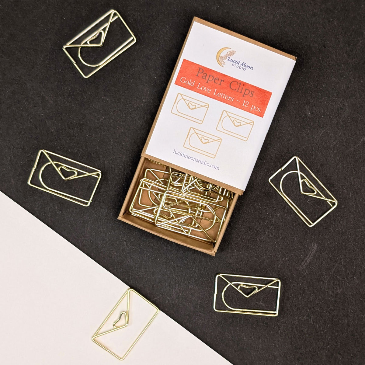Gold Love Letters Boxed Paper Clips – Lucid Moon Studio LLC
