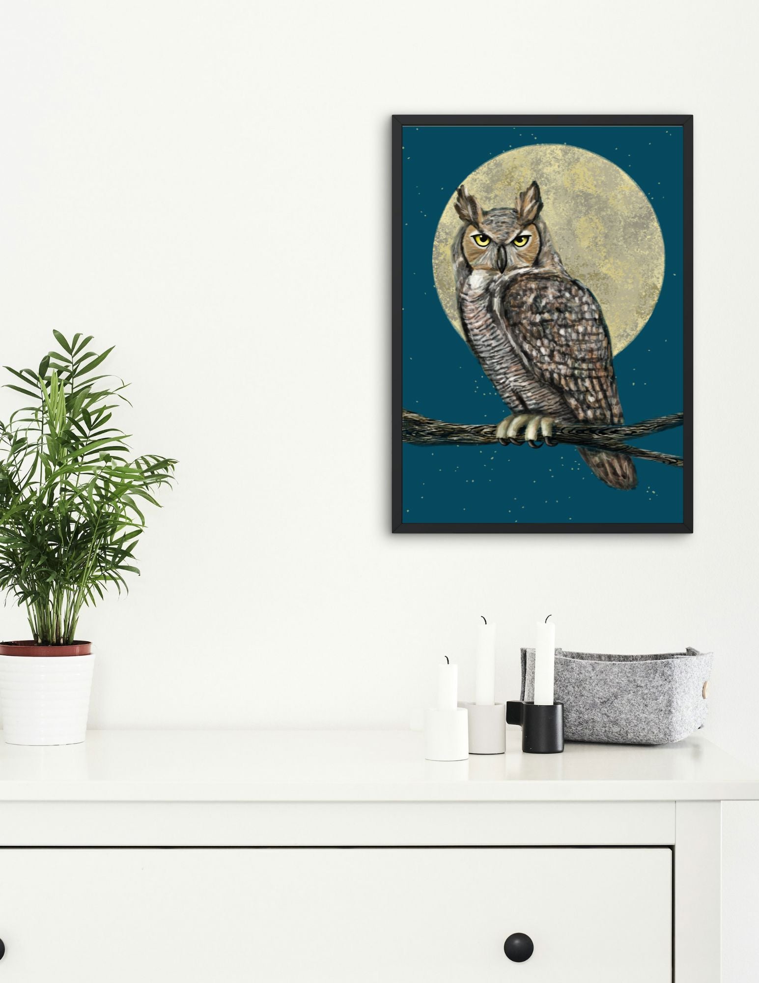 Great Horned Owl 8" x 10" Art Print Art Print Lucid Moon Studio 
