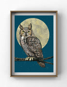 Great Horned Owl 8" x 10" Art Print Art Print Lucid Moon Studio 