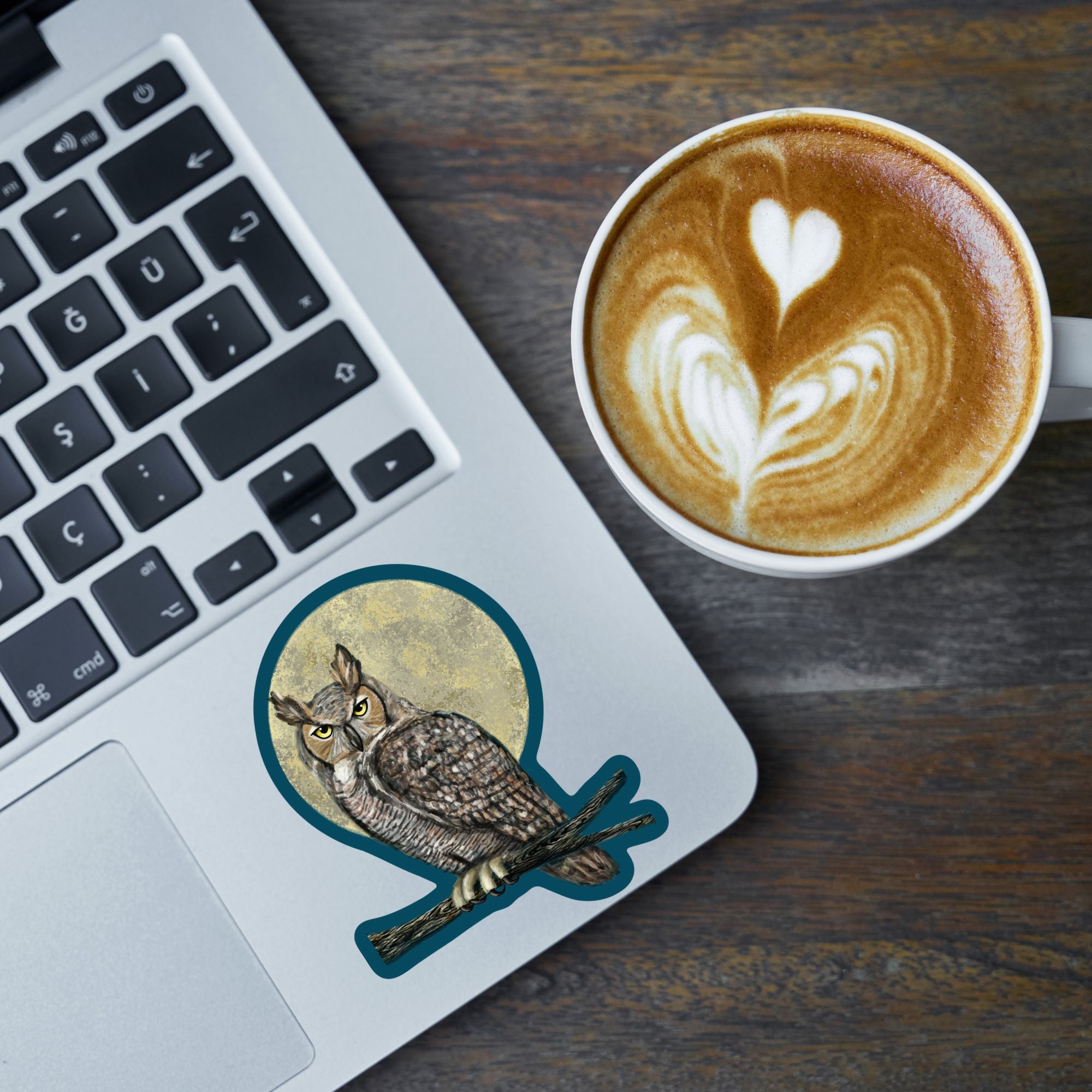 Great Horned Owl Vinyl Sticker stickers Lucid Moon Studio 