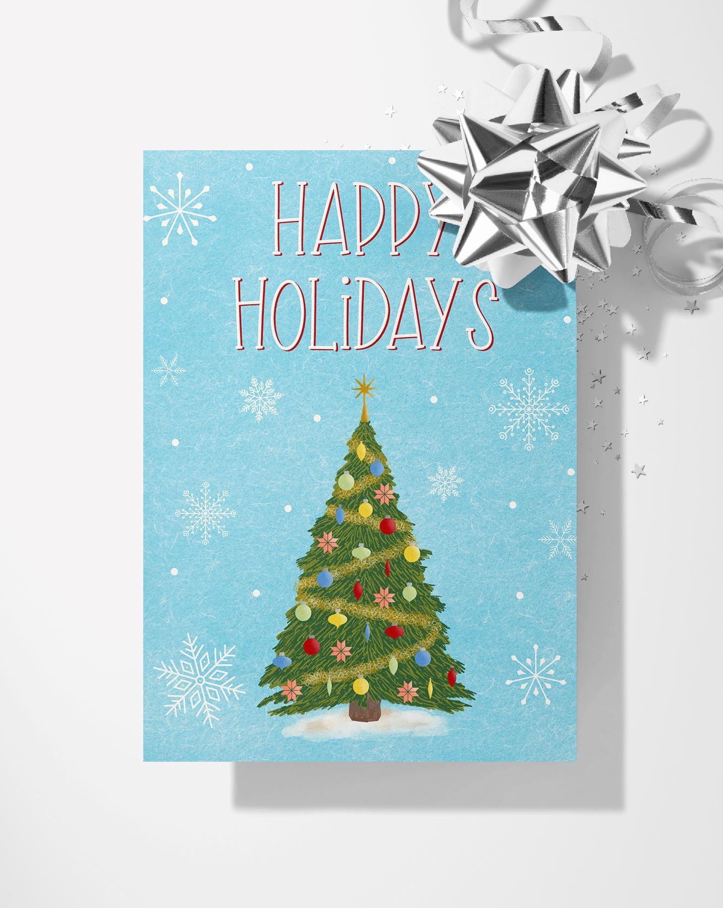 Happy Holidays Christmas Tree Card Greeting Cards Lucid Moon Studio 