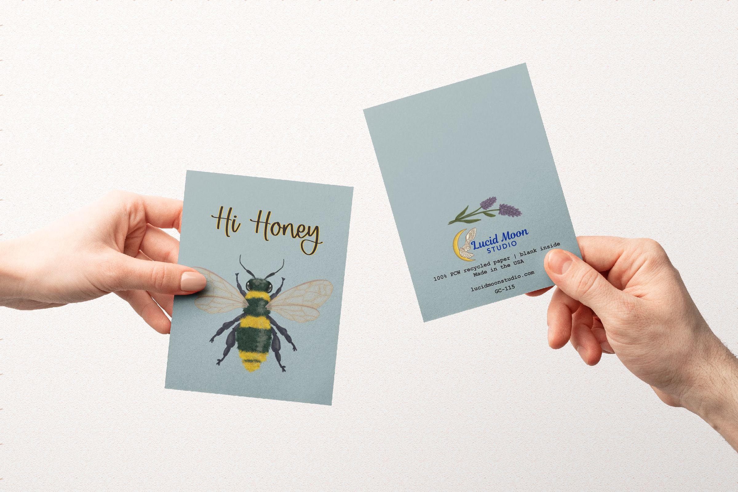 Hi Honey Bee Greeting Card Greeting Cards Lucid Moon Studio 