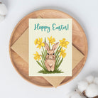 Hoppy Easter Bunny in Daffodils Card Greeting Cards Lucid Moon Studio 