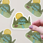 I Hate People Mountain Antisocial Vinyl Sticker stickers Lucid Moon Studio LLC 