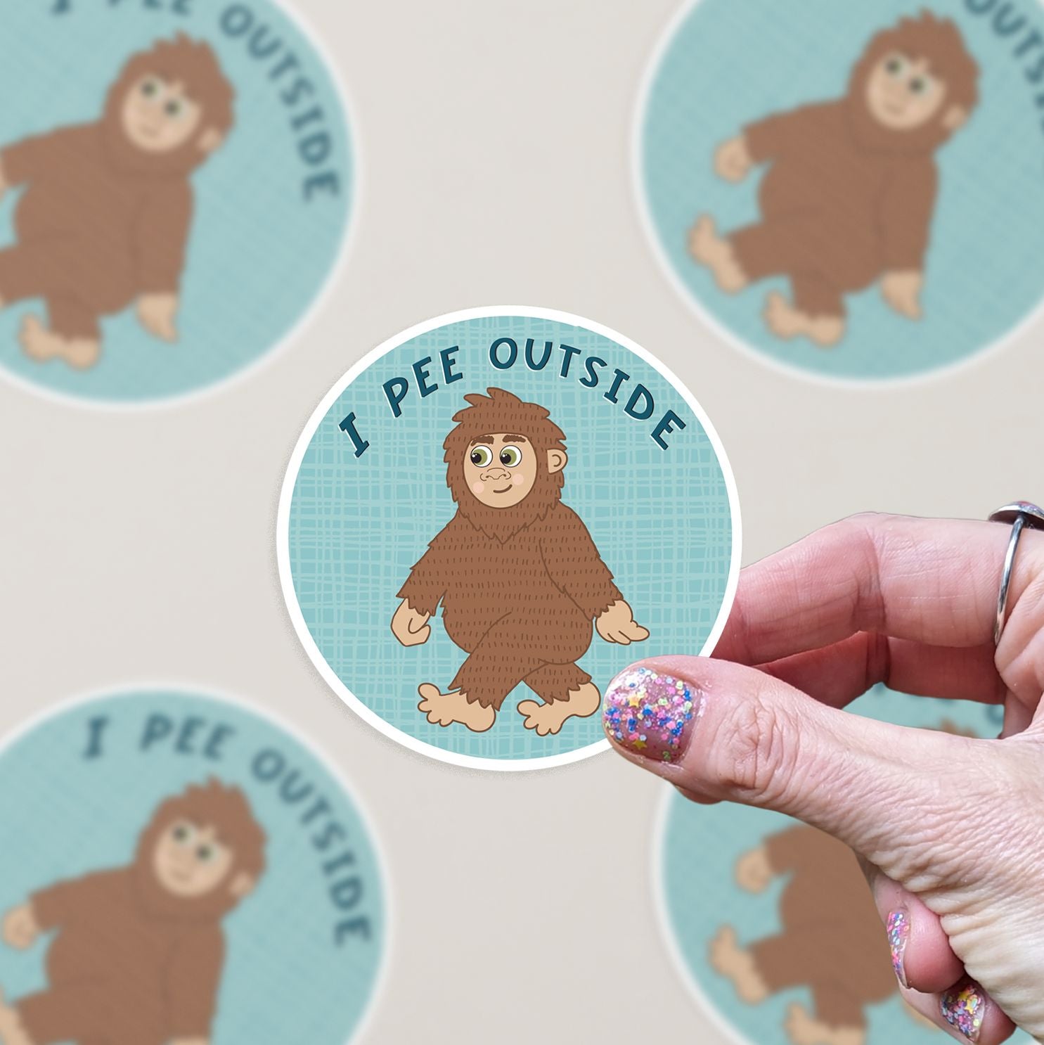 I Pee Outside (Blue) Big Foot Vinyl Sticker stickers Lucid Moon Studio 