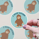 I Poop Outside (Blue) Big Foot Vinyl Sticker stickers Lucid Moon Studio 