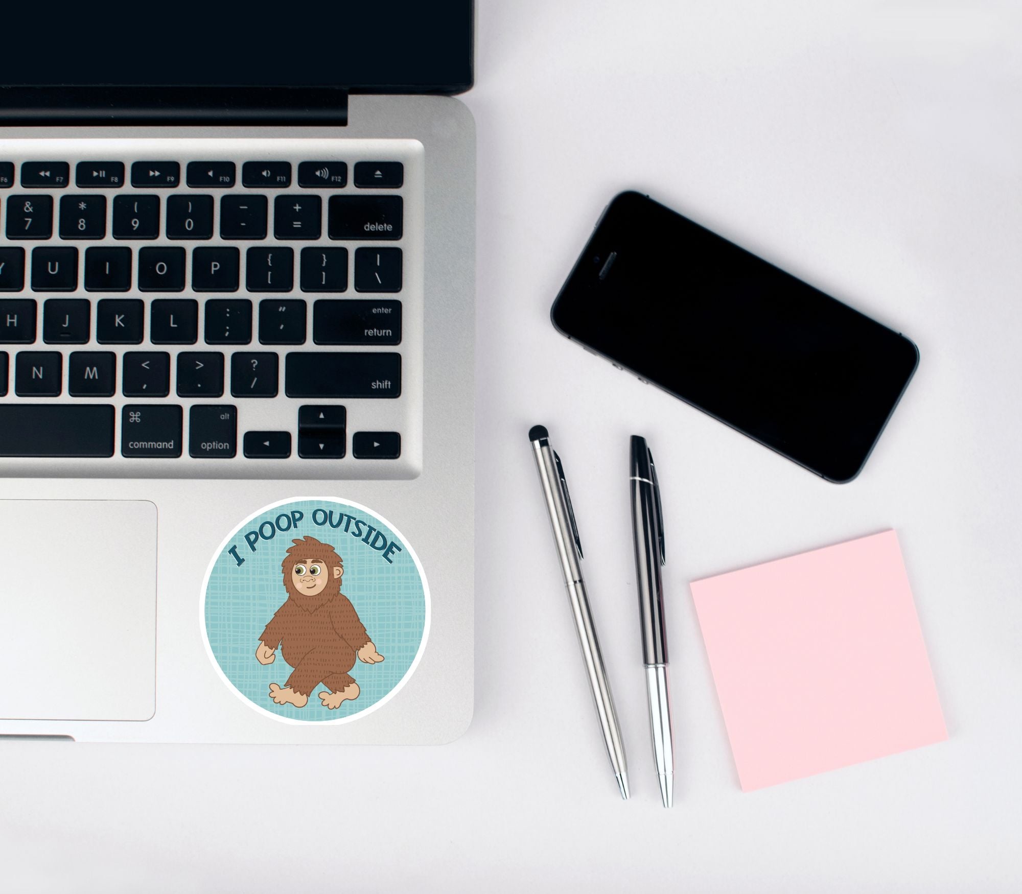 I Poop Outside (Blue) Big Foot Vinyl Sticker stickers Lucid Moon Studio 