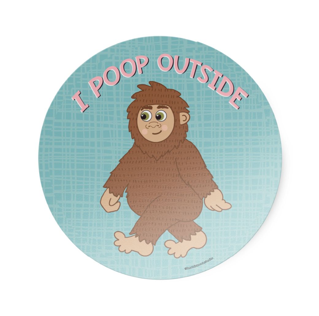 I Poop Outside (Pink) Big Foot Vinyl Sticker stickers Lucid Moon Studio 