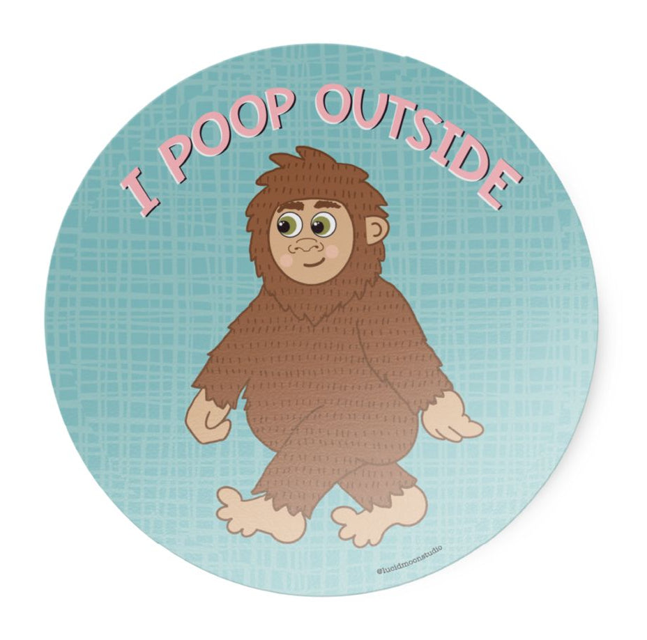 I Poop Outside (Pink) Big Foot Vinyl Sticker stickers Lucid Moon Studio 