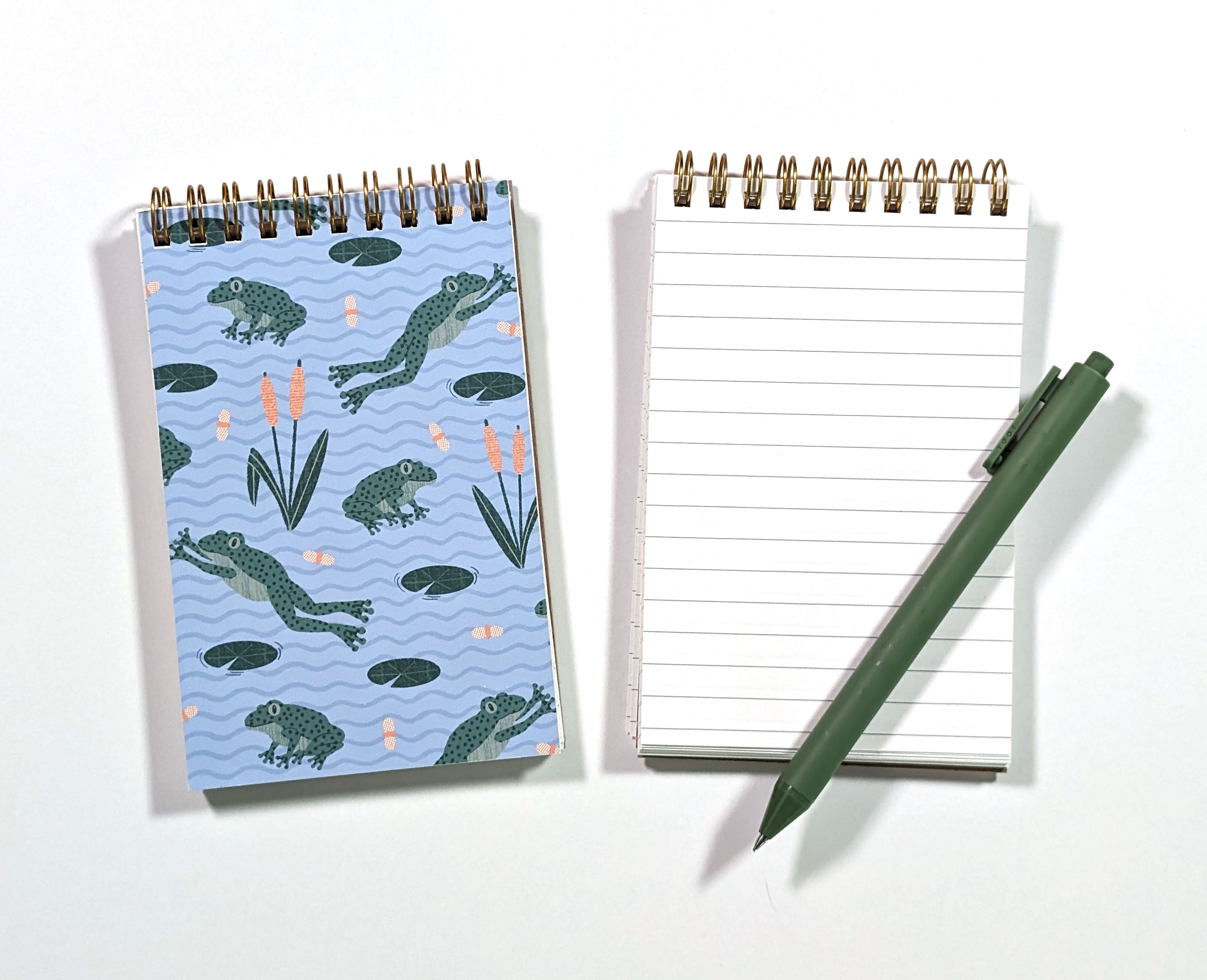 Leap Frogs Top Spiral Jotter Pocket Notebook Notebooks Lucid Moon Studio 