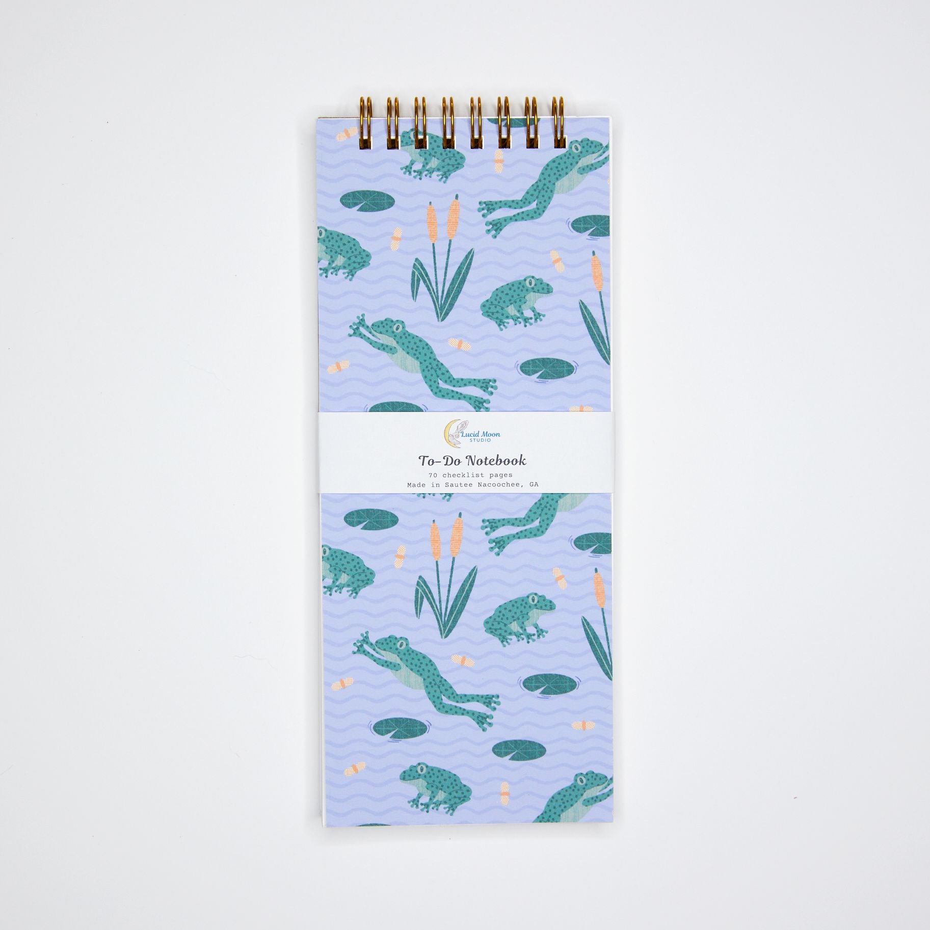 Leap Frogs Top Spiral To-Do List Notebook Notebooks Lucid Moon Studio 