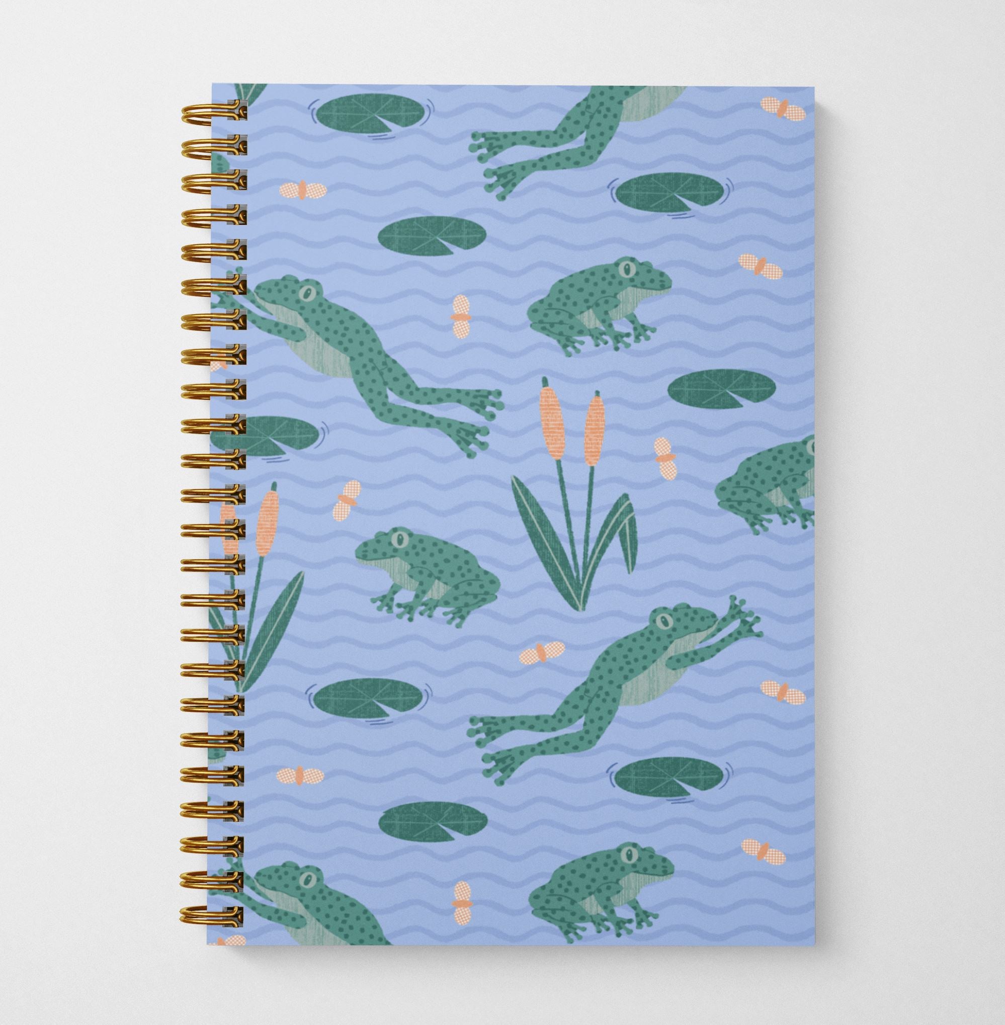 Leaping Frogs Eco-Friendly Spiral Bound Notebook Notebooks Lucid Moon Studio 