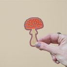 Linocut Mushroom Matte Vinyl Sticker stickers Lucid Moon Studio 