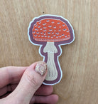 Linocut Mushroom Matte Vinyl Sticker stickers Lucid Moon Studio 