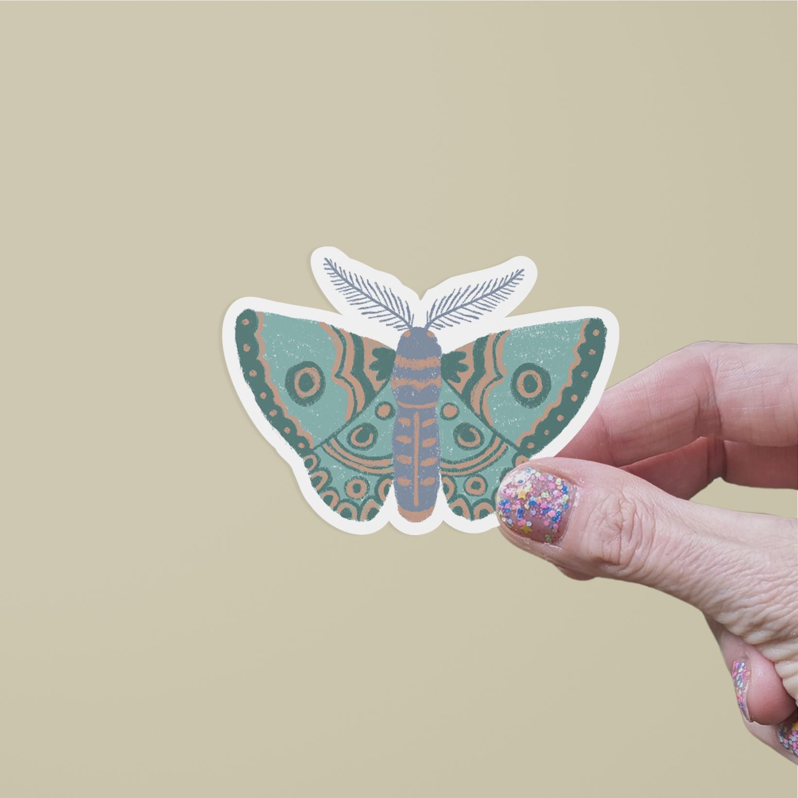 Mystic Moth Vinyl Sticker - Solenne stickers Lucid Moon Studio LLC 