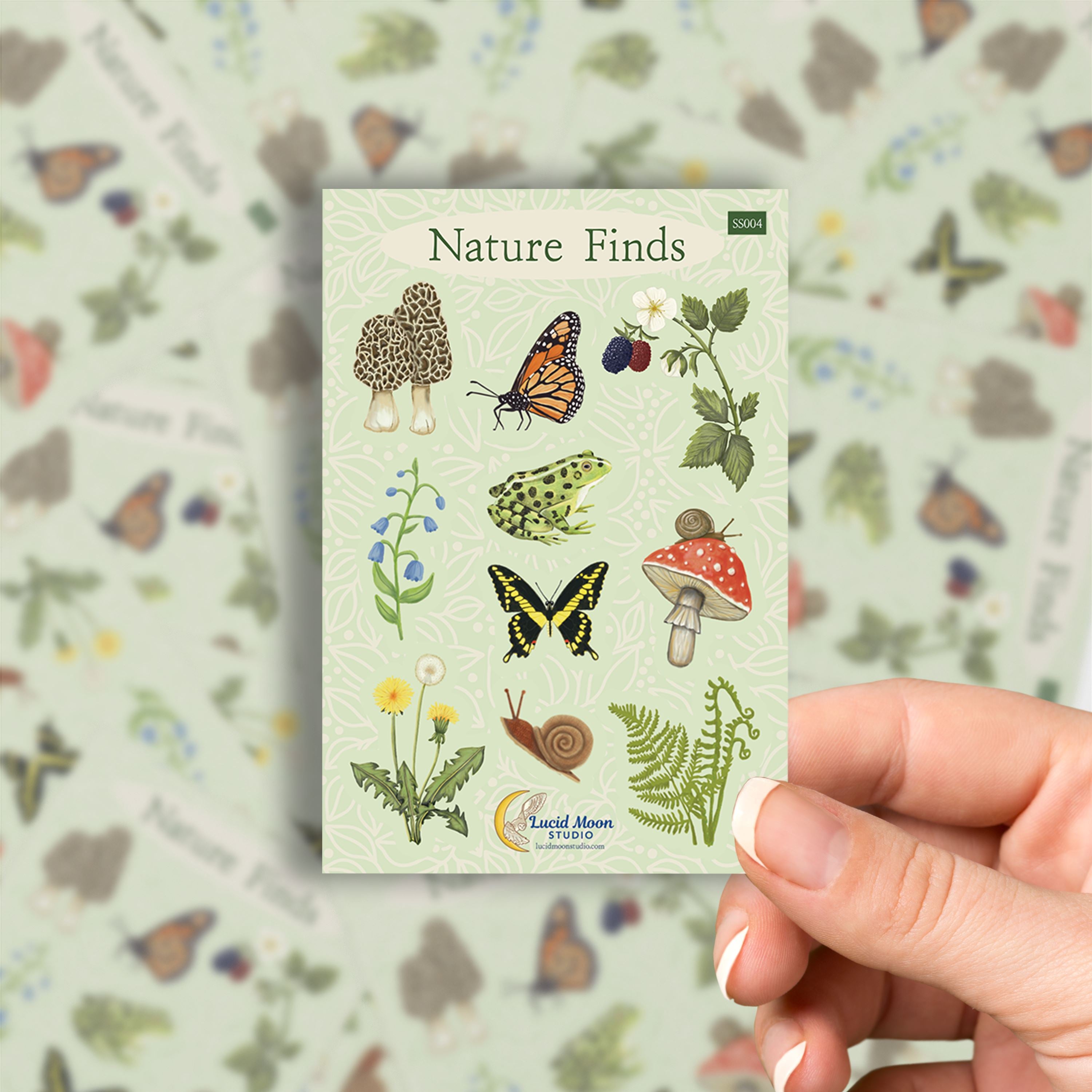 Nature Finds Matte Vinyl Sticker Sheet stickers Lucid Moon Studio 