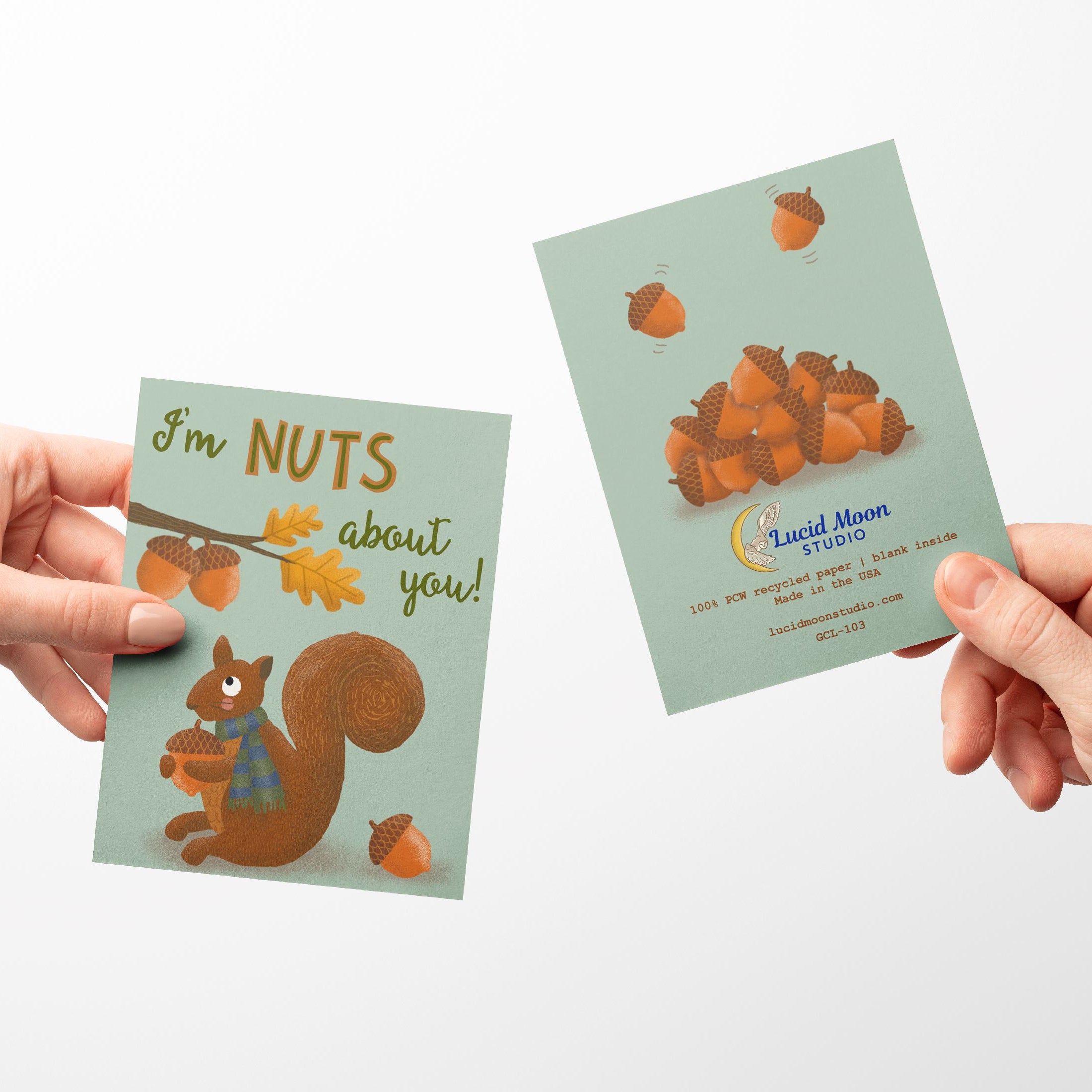 Nuts About You Love Valentine Greeting Card Greeting Cards Lucid Moon Studio 