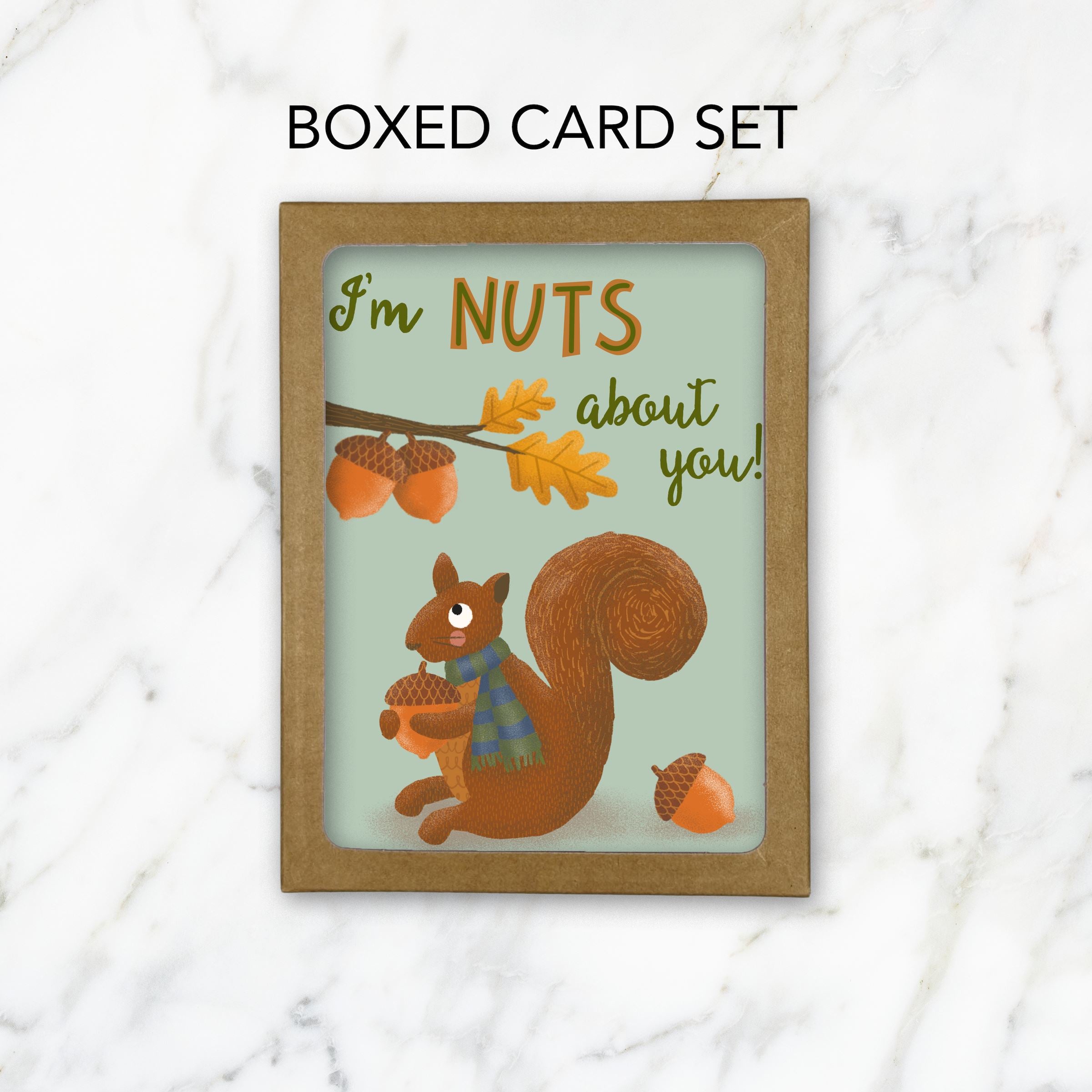 Nuts About You Love Valentine Greeting Card Greeting Cards Lucid Moon Studio Set of 6 Cards 
