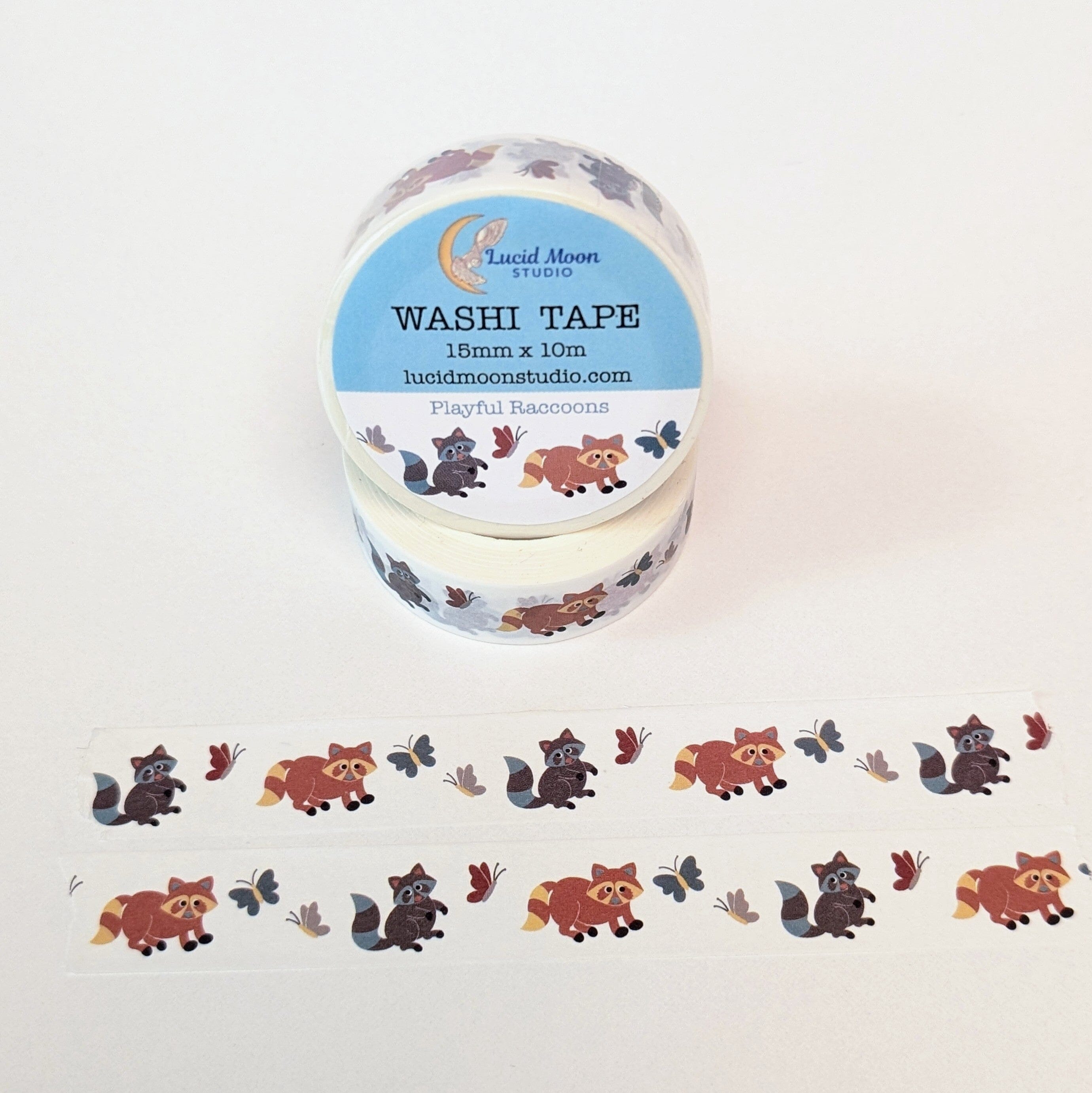 Playful Raccoons Washi Tape washi tape Lucid Moon Studio 