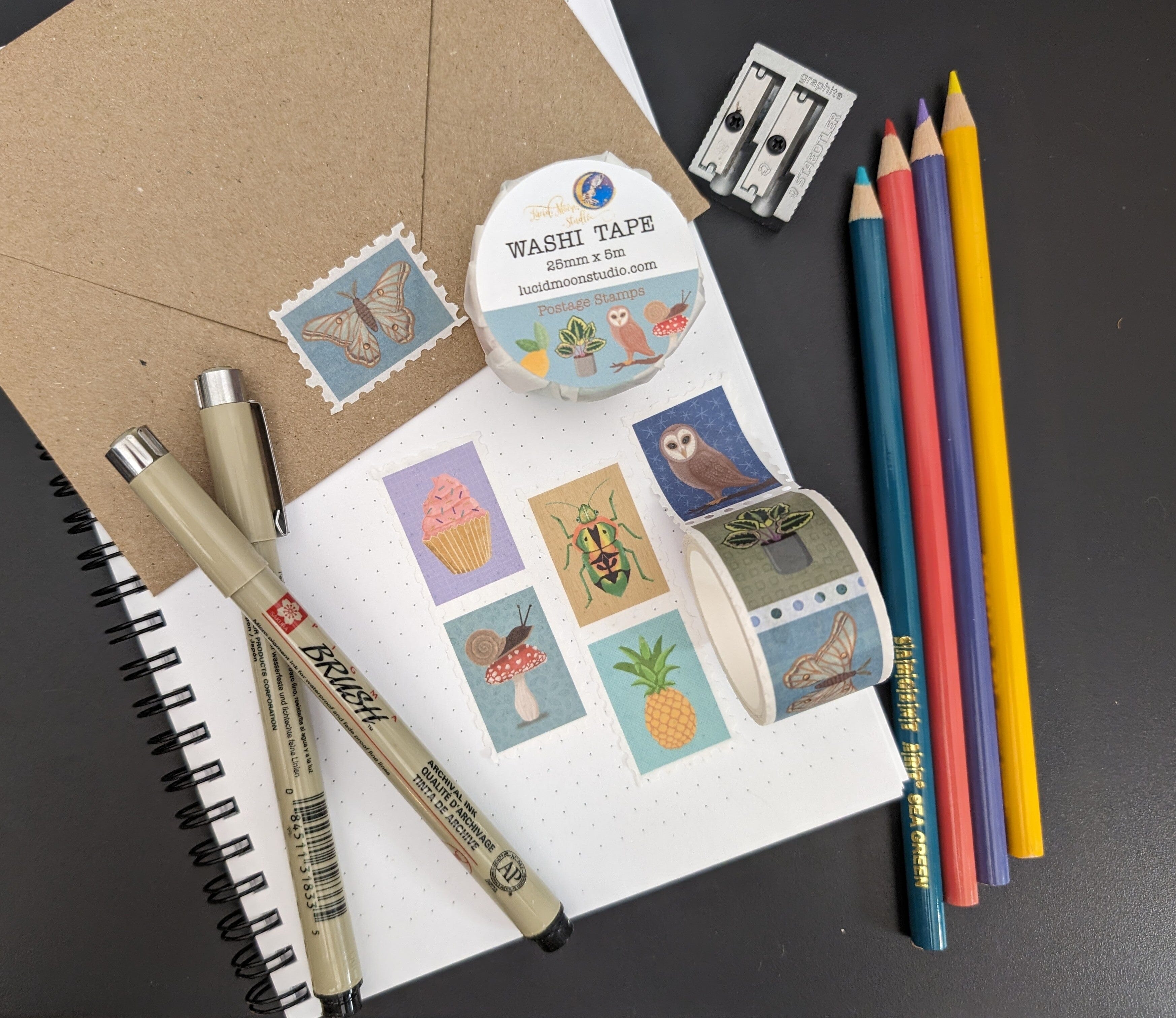 Postage Stamp Washi Tape washi tape Lucid Moon Studio 