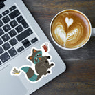 Raccoon with Butterflies Vinyl Sticker stickers Lucid Moon Studio 