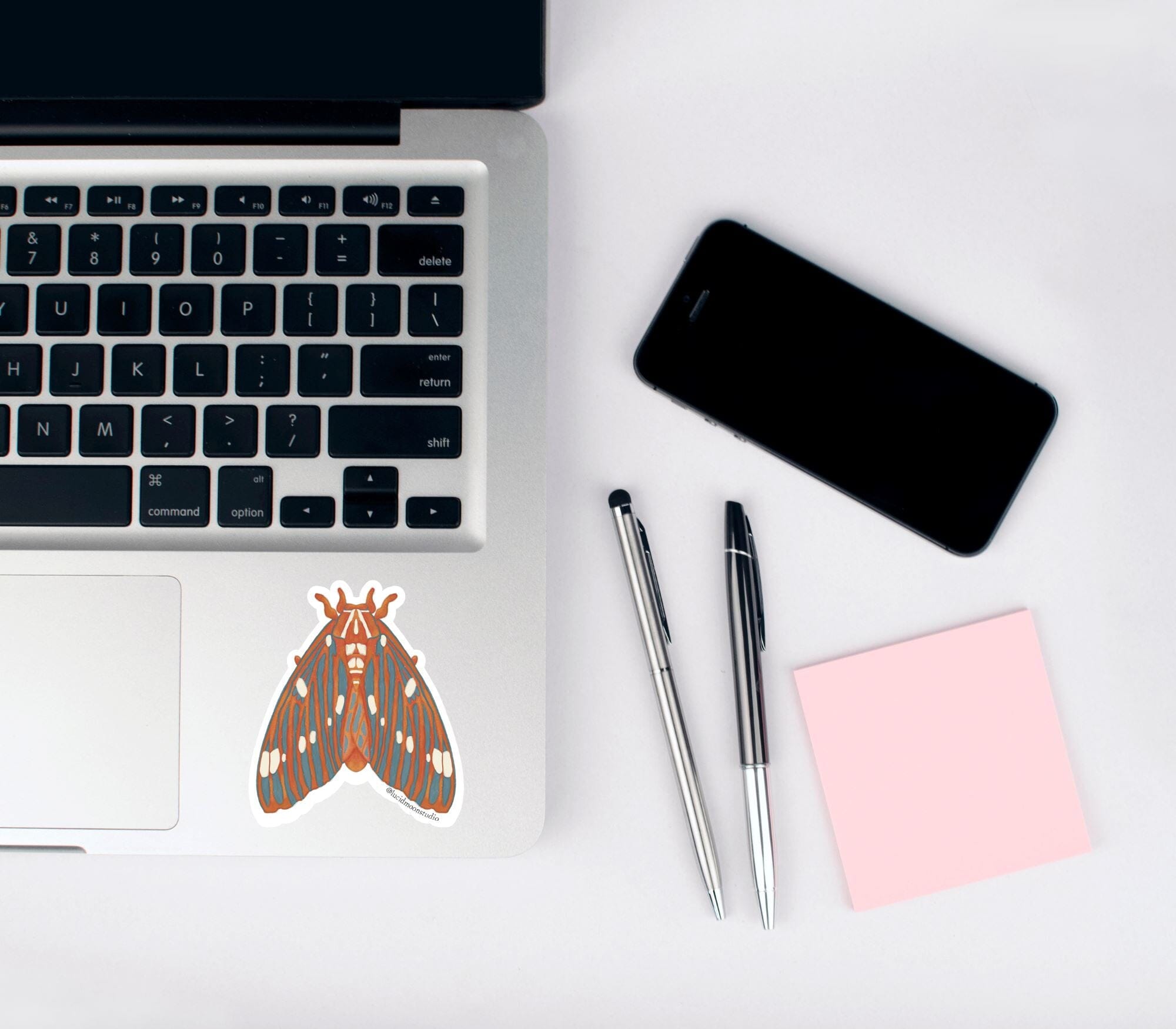 Regal Moth Glossy Vinyl Waterproof Sticker stickers Lucid Moon Studio 