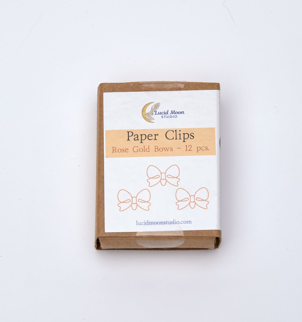 Rose Gold Bows Boxed Paper Clips Paper Clips Lucid Moon Studio 