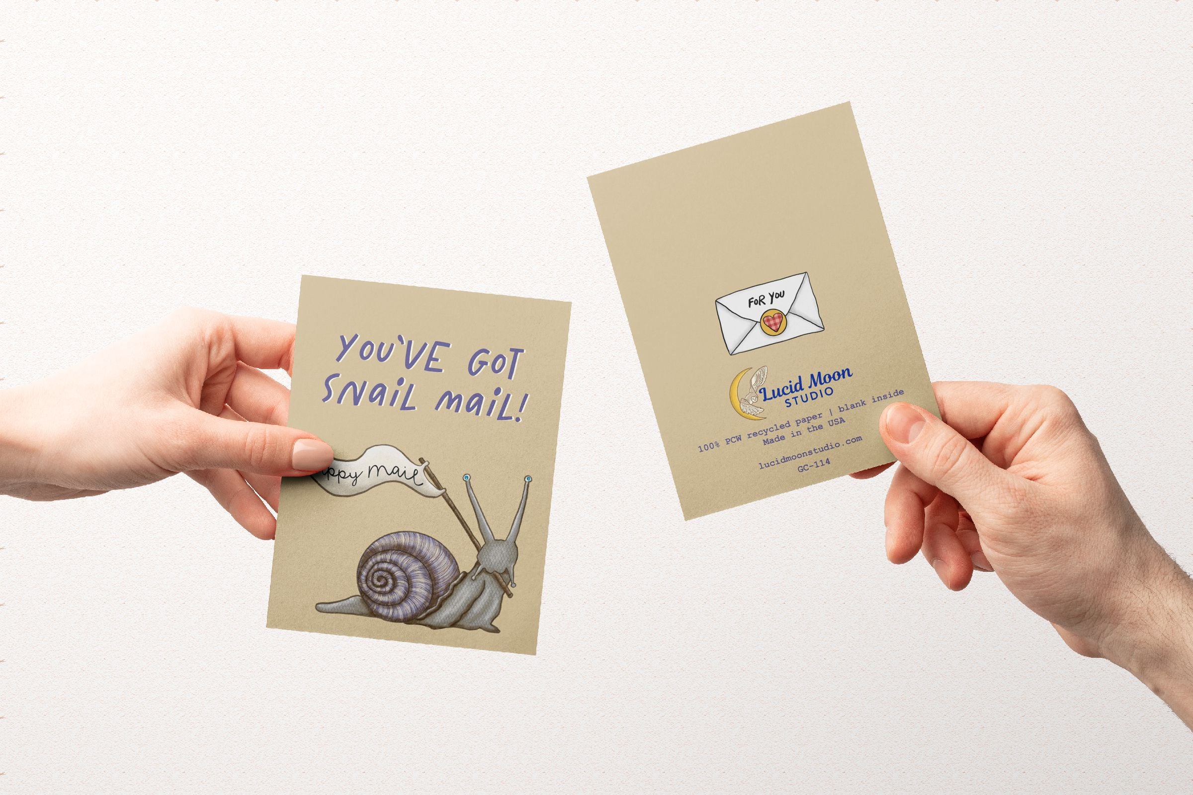Snail Mail Greeting Card Greeting Cards Lucid Moon Studio 