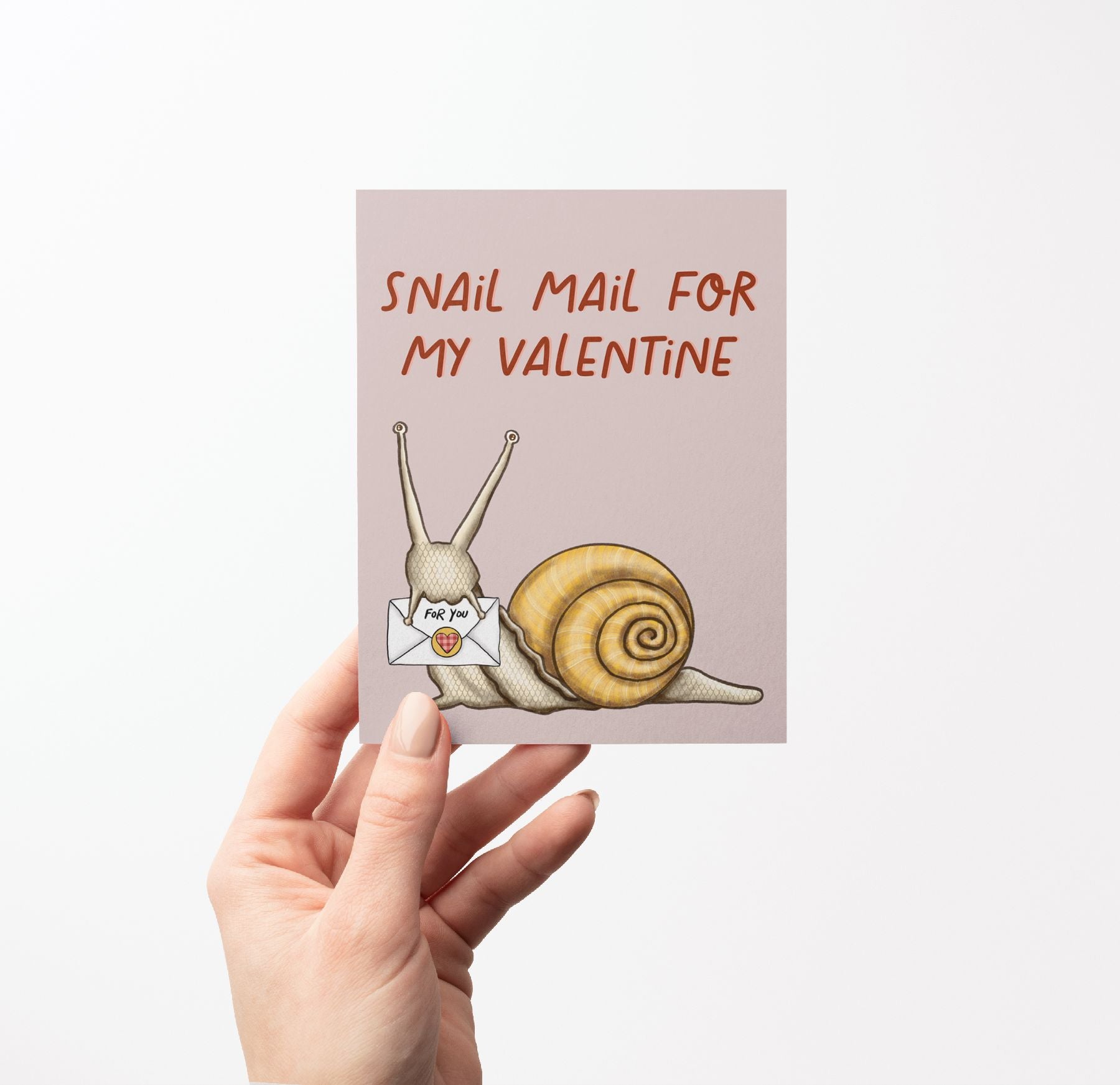 Snail Mail Valentine Greeting Card Greeting Cards Lucid Moon Studio 