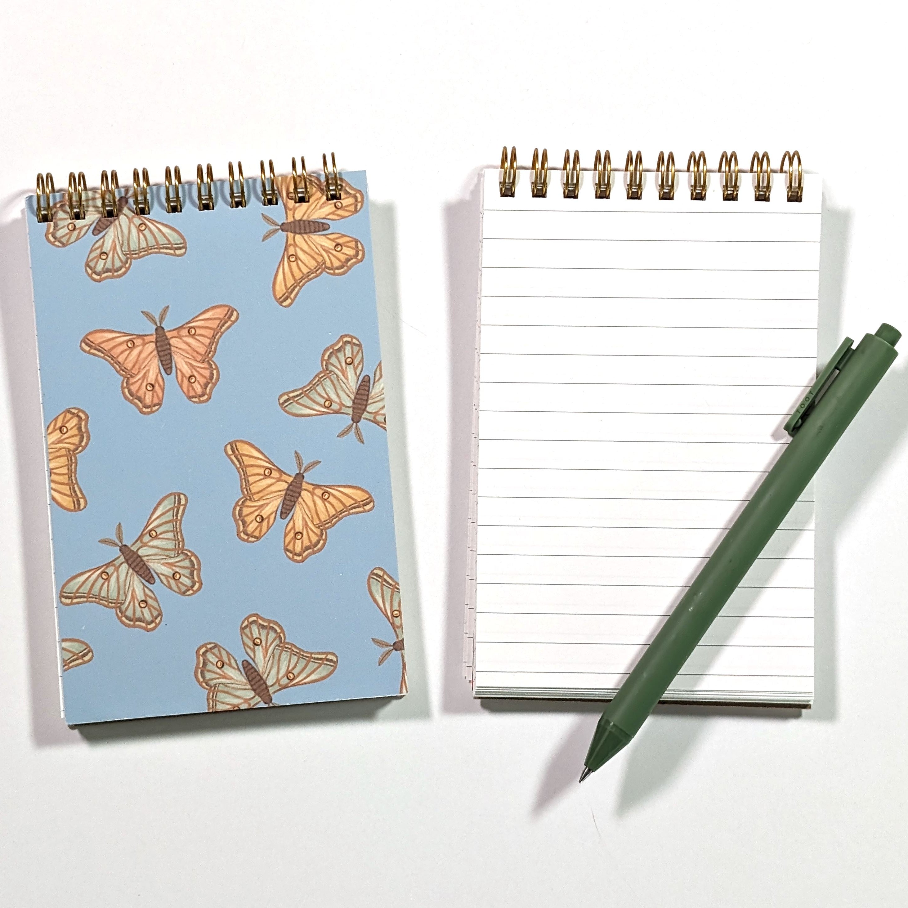 Spanish Moon Moths Top Spiral Jotter Pocket Notebook Notebooks Lucid Moon Studio 