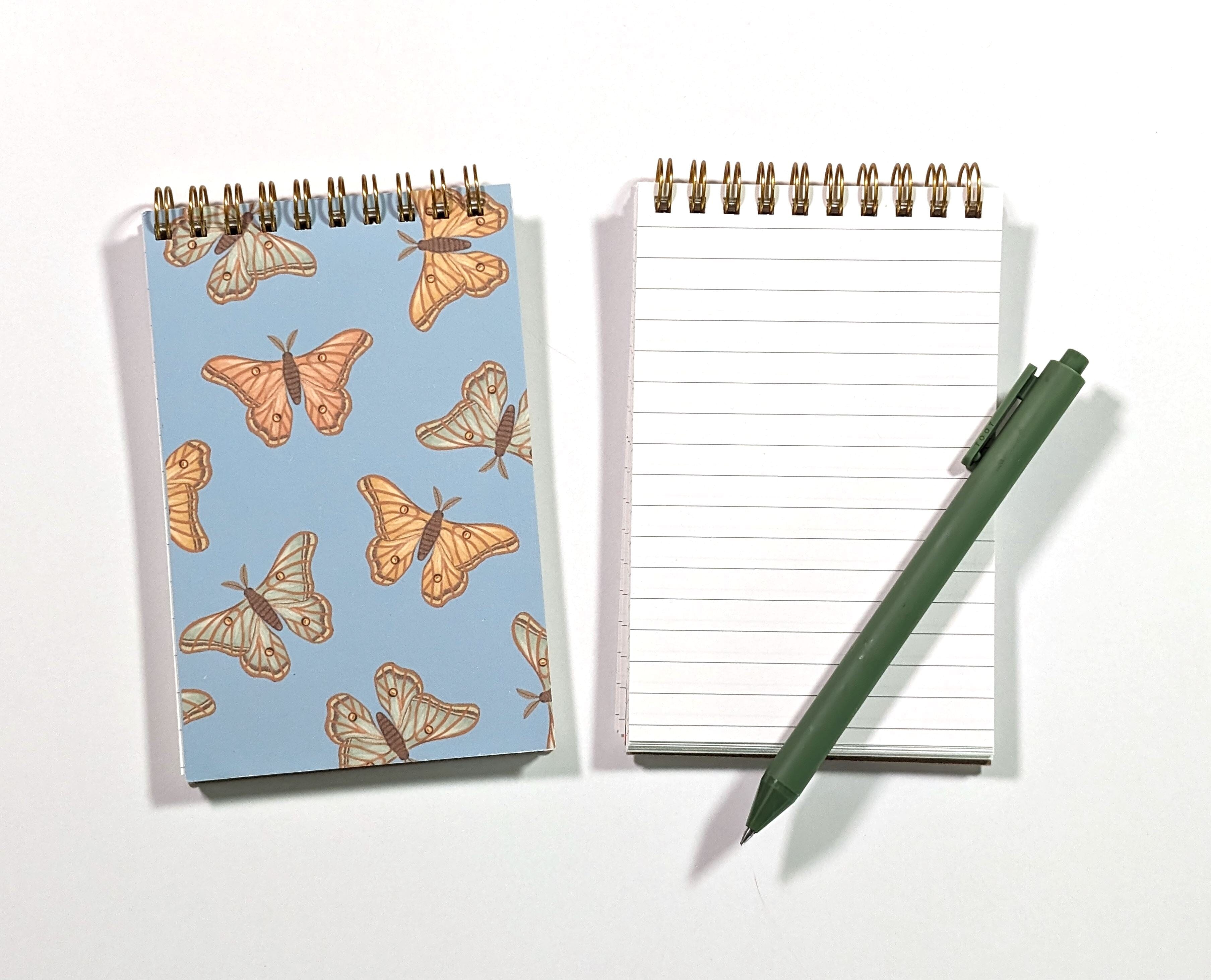 Spanish Moon Moths Top Spiral Jotter Pocket Notebook Notebooks Lucid Moon Studio 