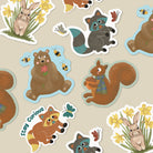 Stay Curious Raccoon Vinyl Sticker stickers Lucid Moon Studio LLC 