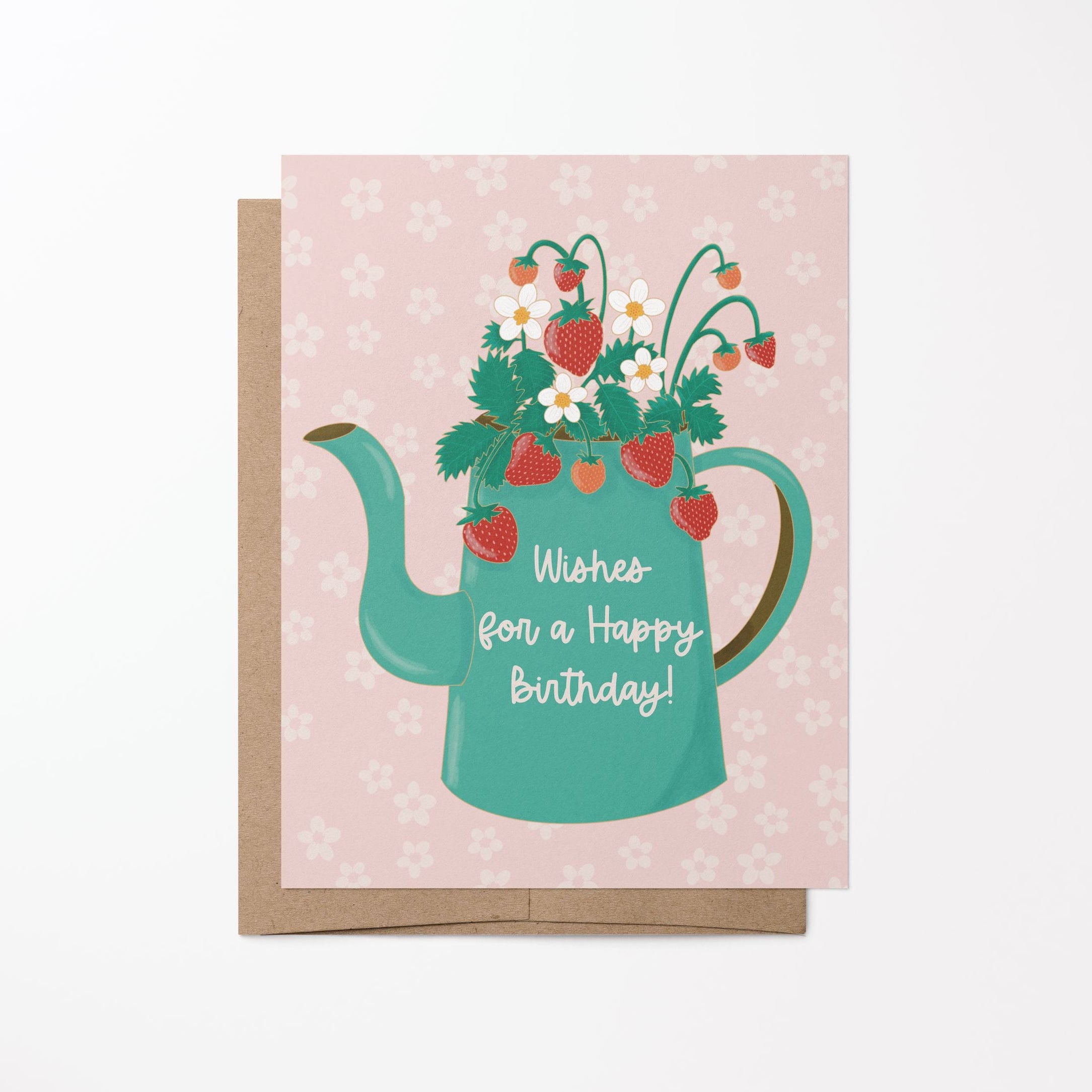 Strawberry Birthday Greeting Card Greeting Cards Lucid Moon Studio 