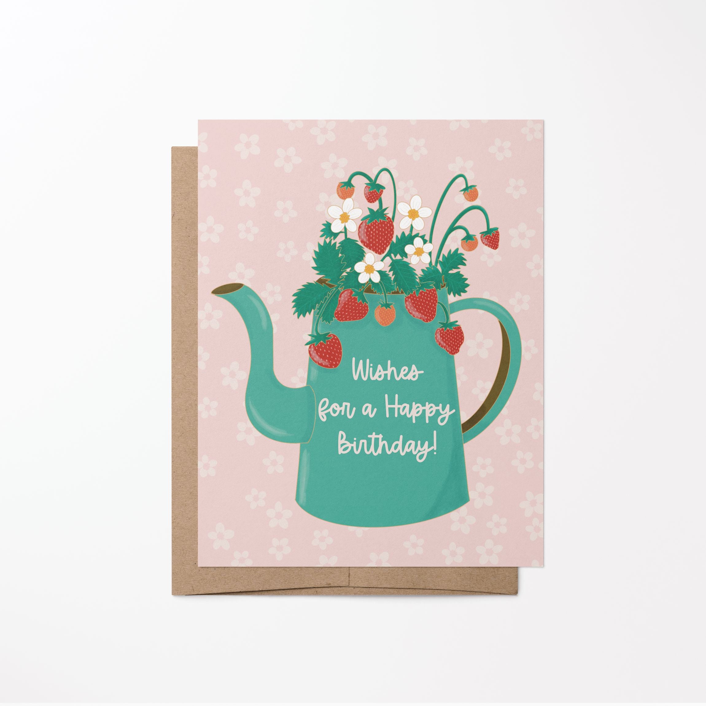 Strawberry Birthday Greeting Card Greeting Cards Lucid Moon Studio 